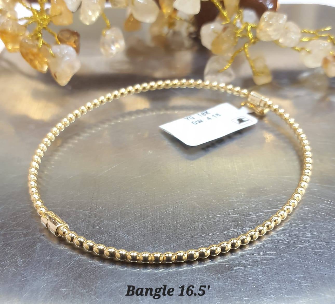 18K Solid Gold Beaded Bracelet