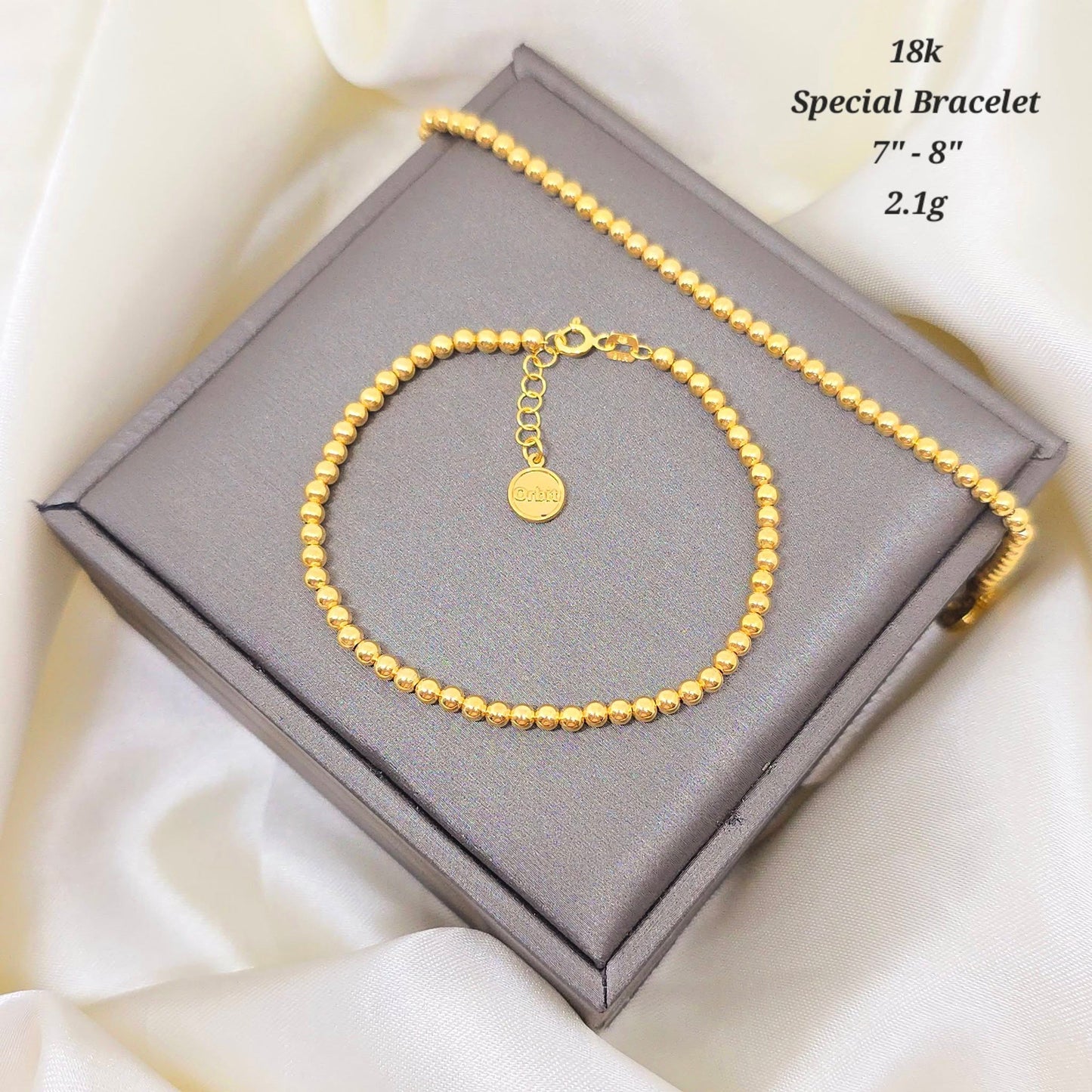 18K Gold Beaded Bracelet