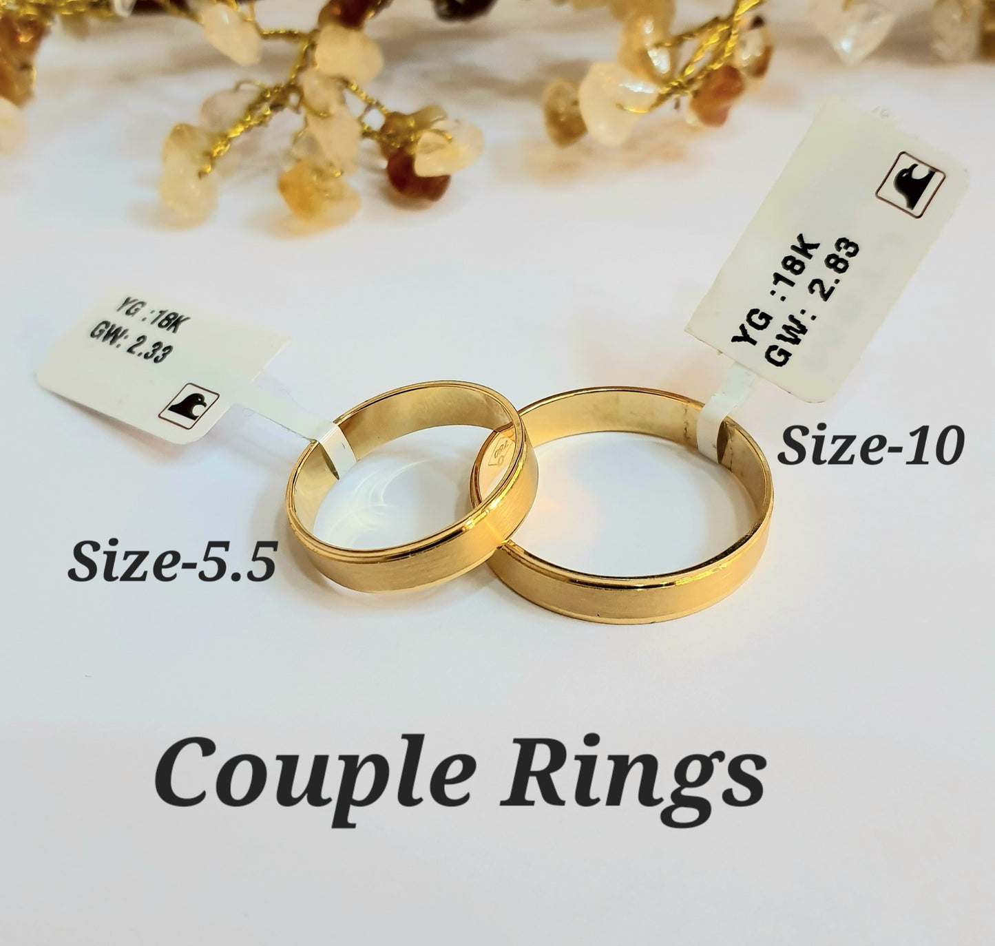 18K Solid Gold Couple Rings