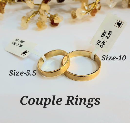 18K Solid Gold Couple Rings