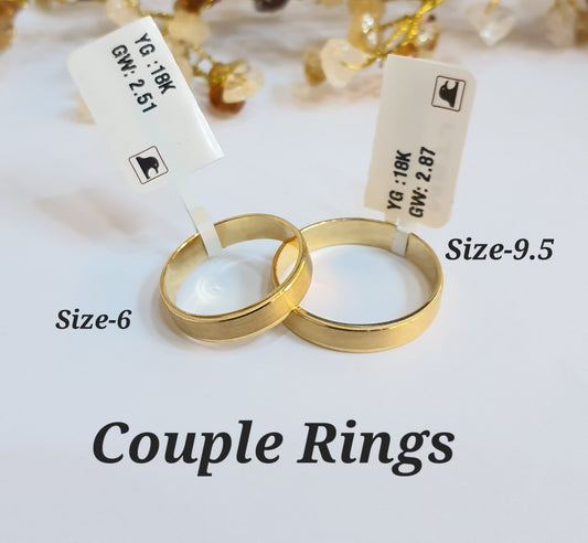 18K Solid Gold Couple Rings