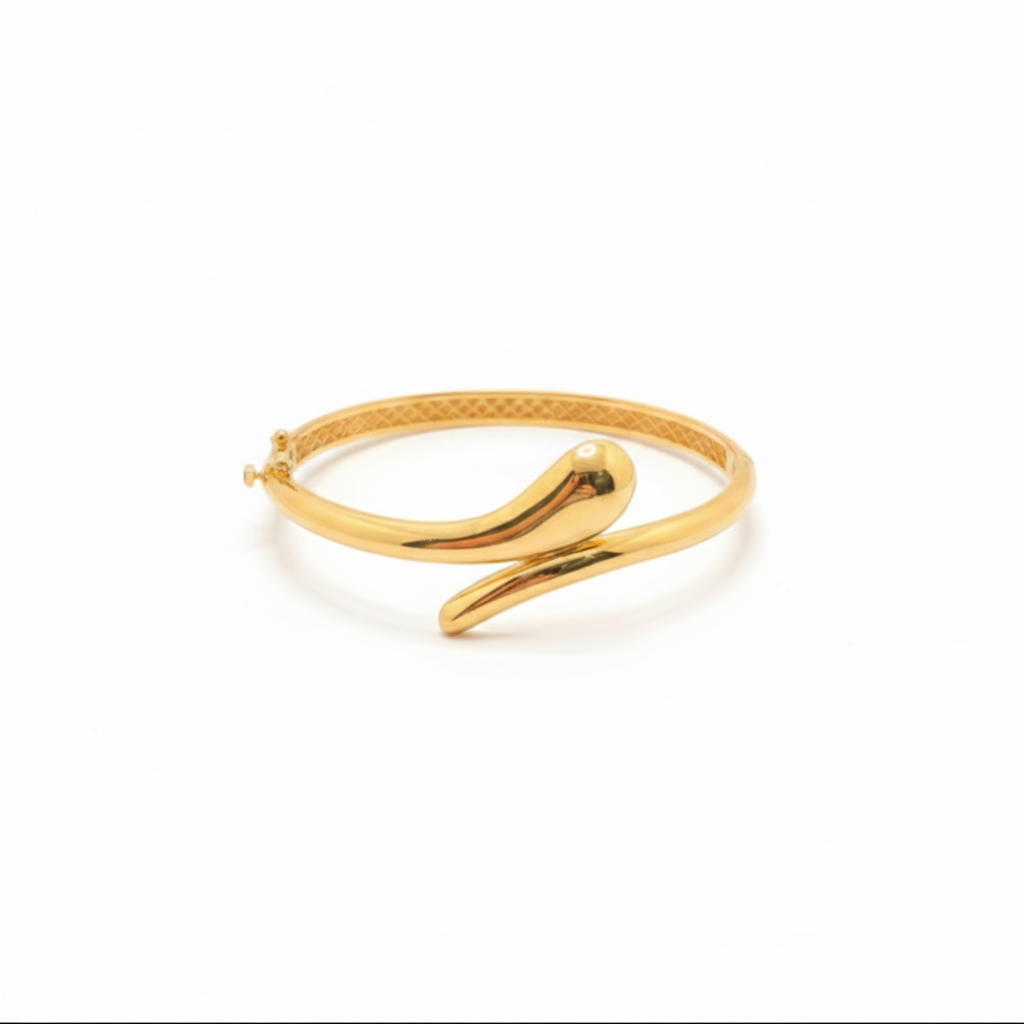 18K Solid Gold Aura Drop Bangle