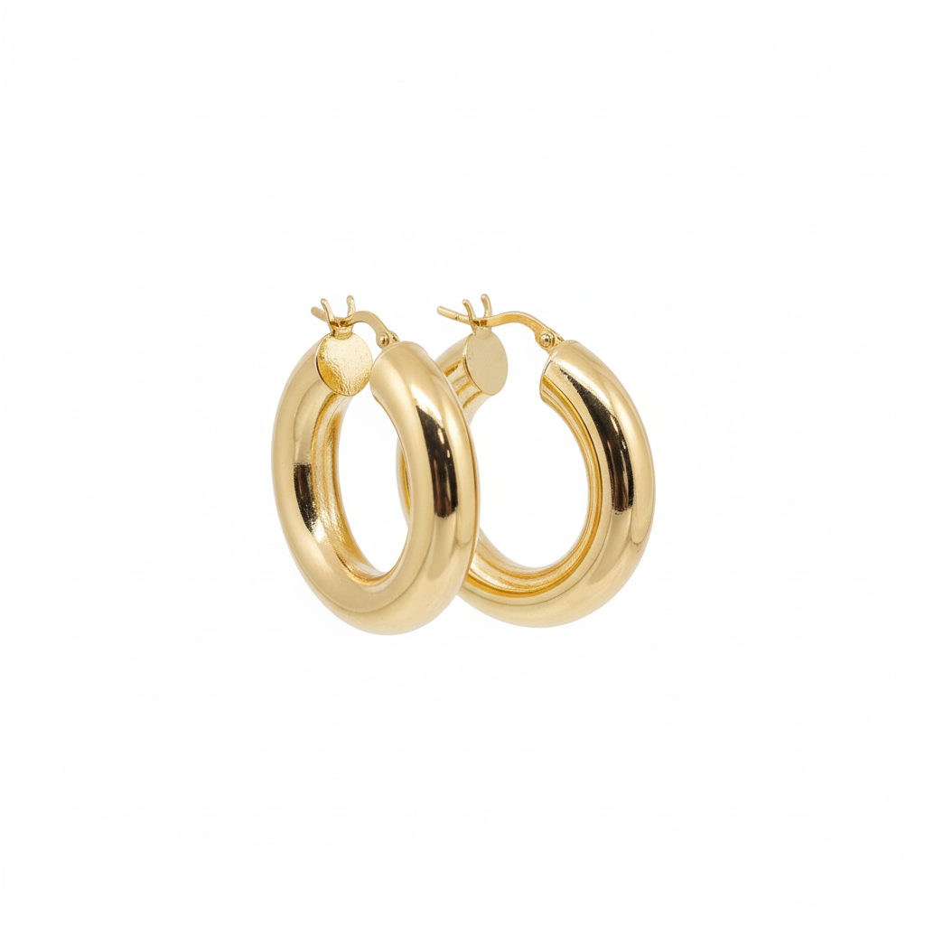 18K Solid Gold Donut Earrings