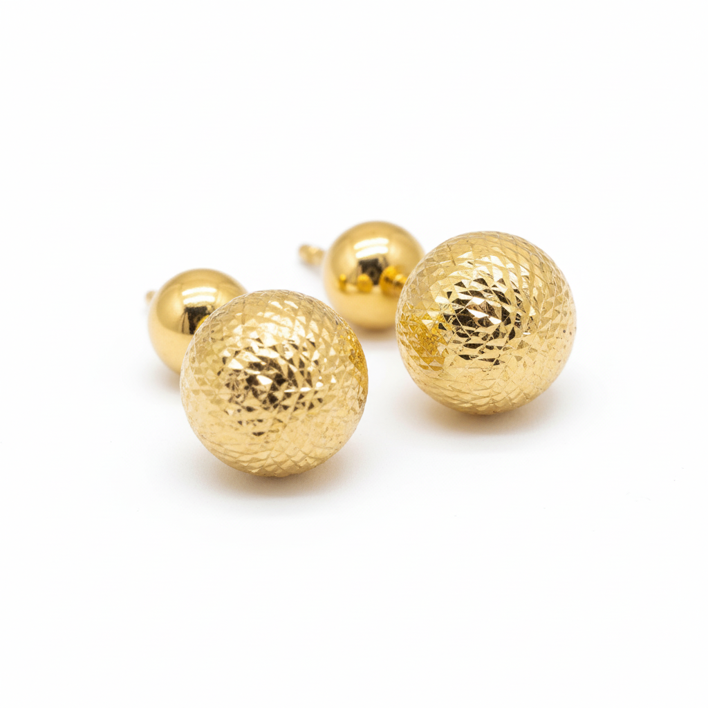 18K Solid Gold Roscas Earrings