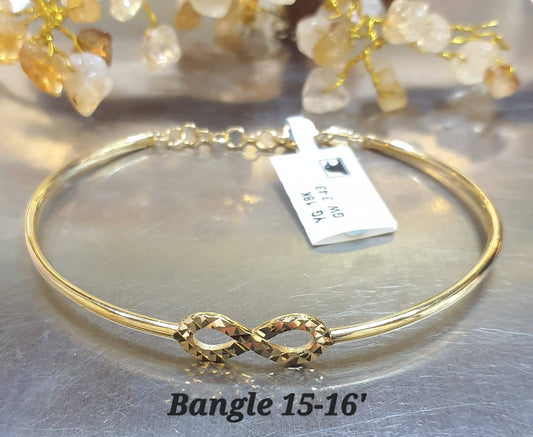 18K Solid Gold Infinity Bangle