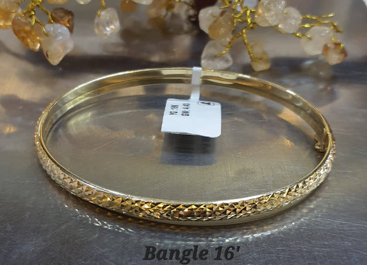 18K Solid Gold Fancy Diacut Bangle