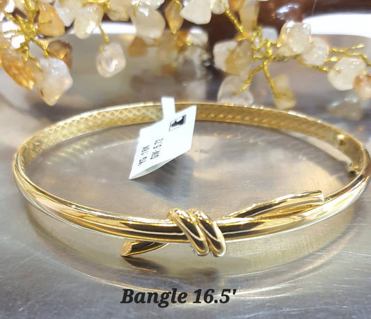 18K Solid Gold Twist Knot Bangle