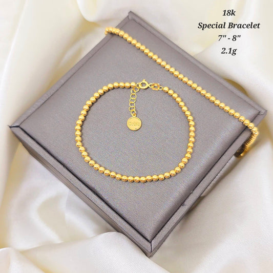 18K Gold Beaded Bracelet