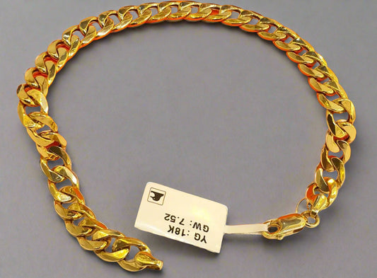18K Solid Gold Cuban Bracelet