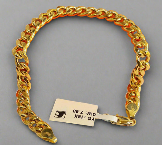 18K Solid Gold Cuban Bracelet