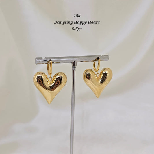 18K Dangling Happy Heart