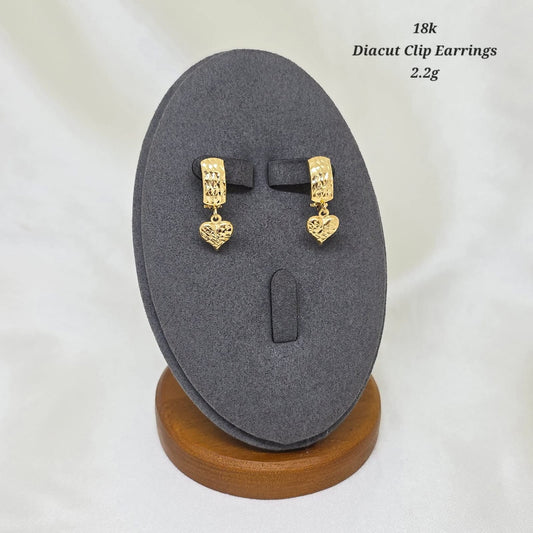 18K Diacut Clip Earrings