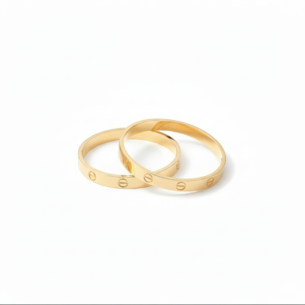 18K Solid Gold Love Bangle