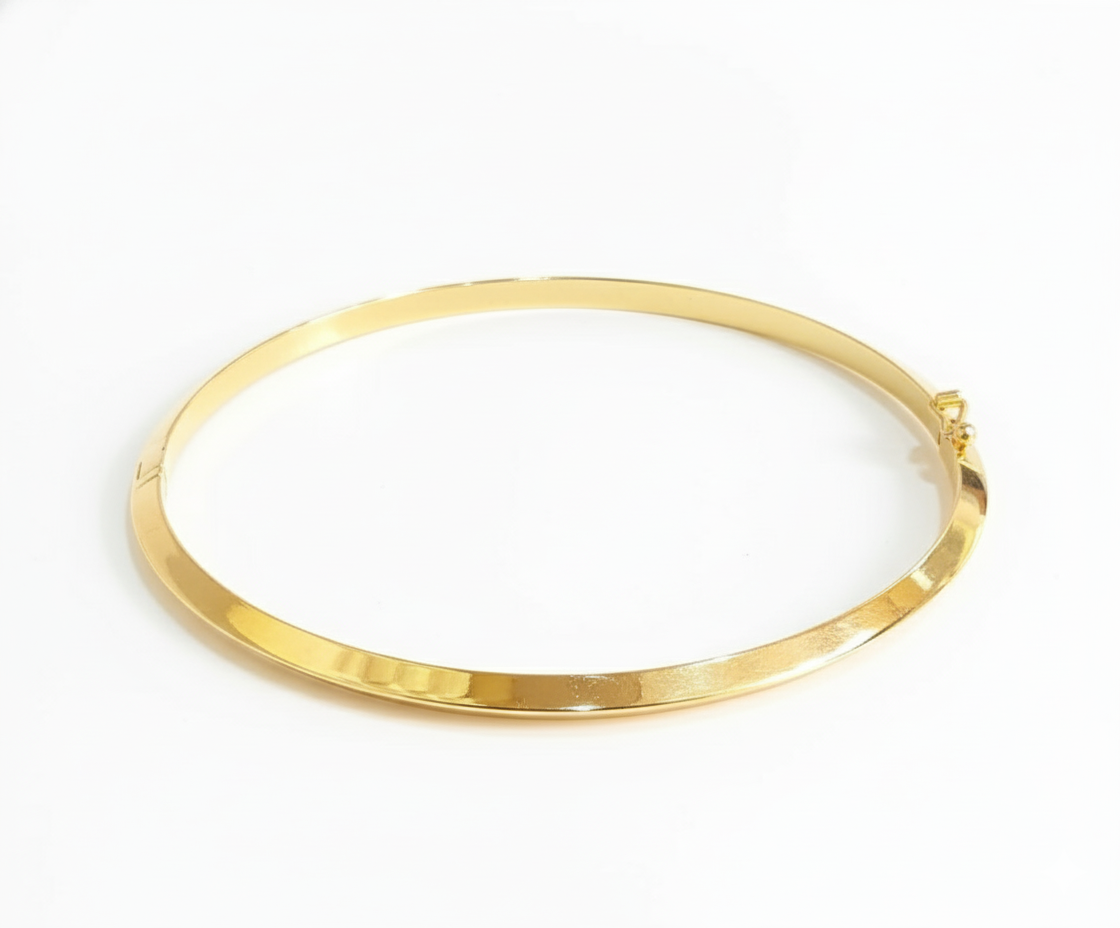 18K Solid Gold Minimalistic Bangle
