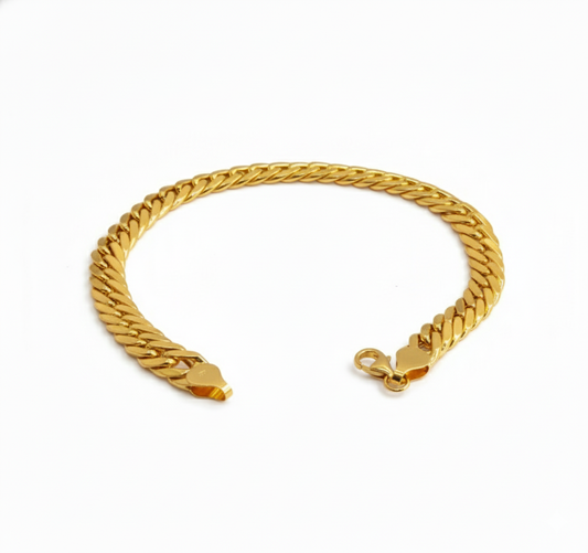 18K Solid Gold Cuban Link Bracelet