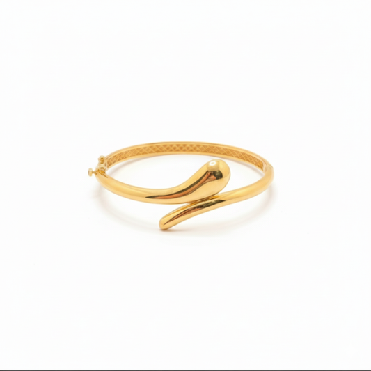 18K Solid Gold Aura Drop Bangle