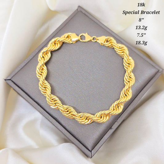 18K Gold Twisted Rope Bracelet