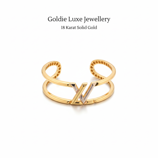 18K Solid Gold Cuff Bracelet