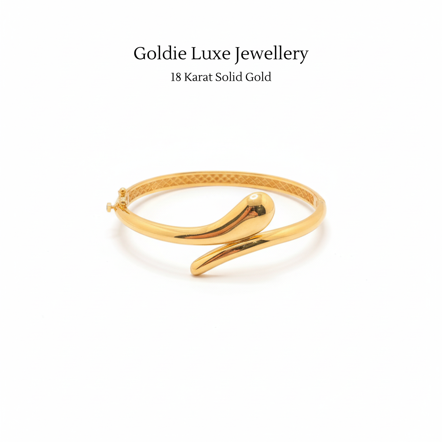 18K Solid Gold Aura Drop Bangle