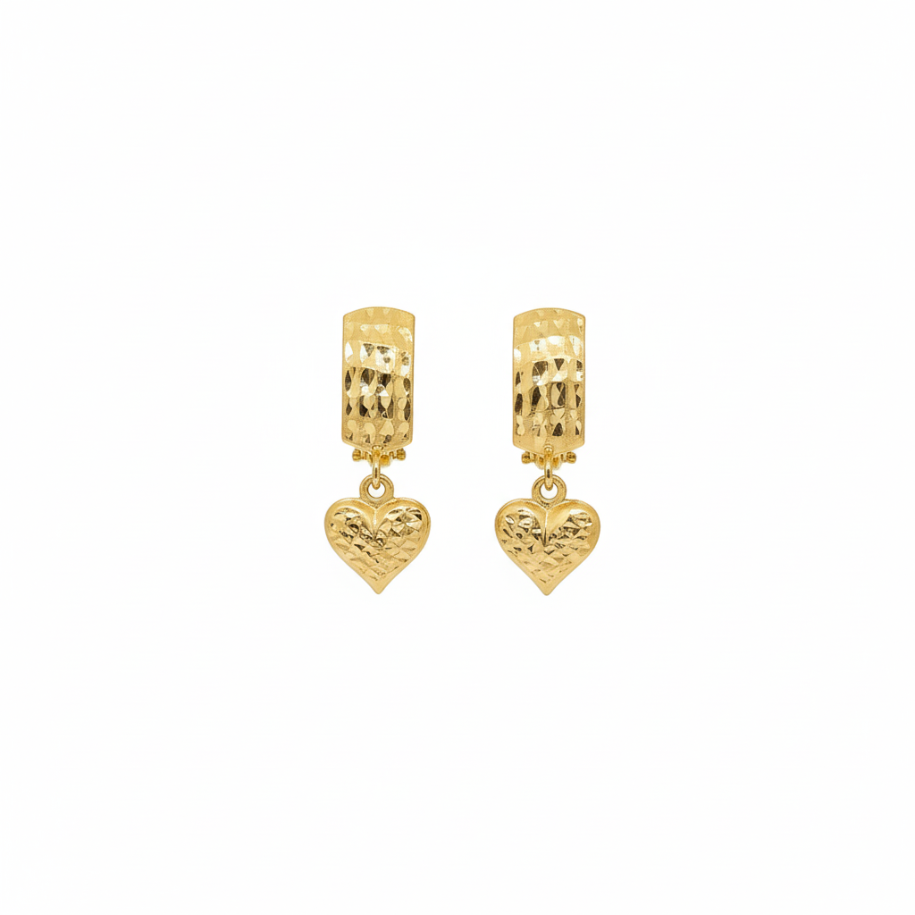 18K Solid Gold Diacut Clip Earrings