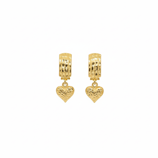18K Solid Gold Diacut Clip Earrings