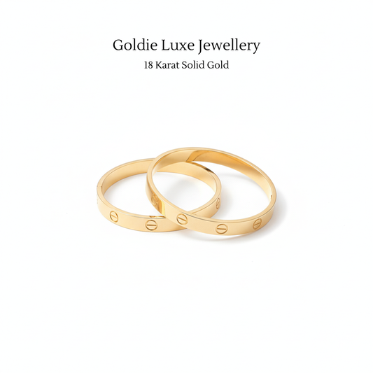 18K Solid Gold Love Bangle